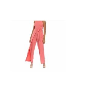 NINE WEST NWT Peach Pink Sleeveless Tie Waist Jumpsuit